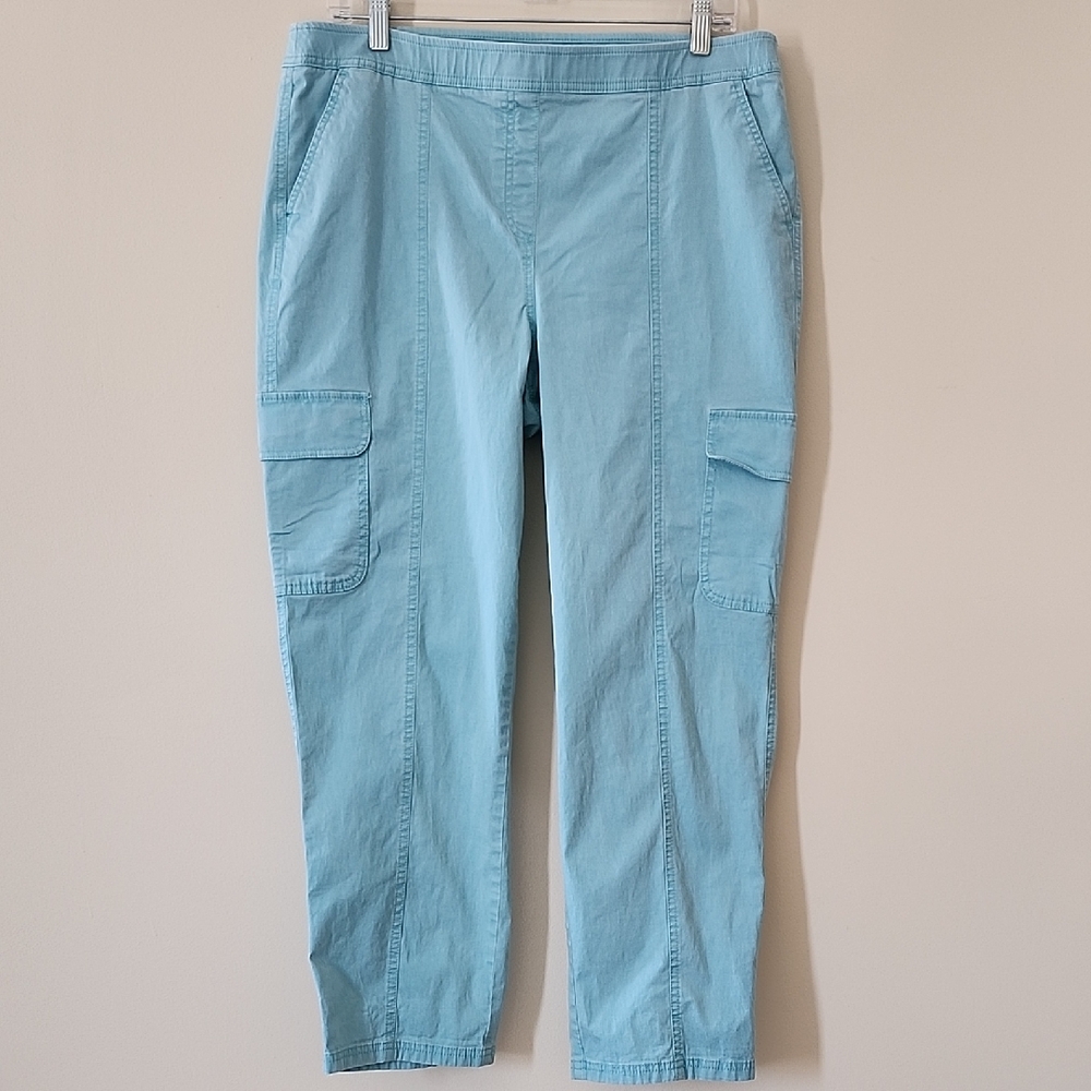 Chico's Cargo Style Pants Light Aqua Size 12
